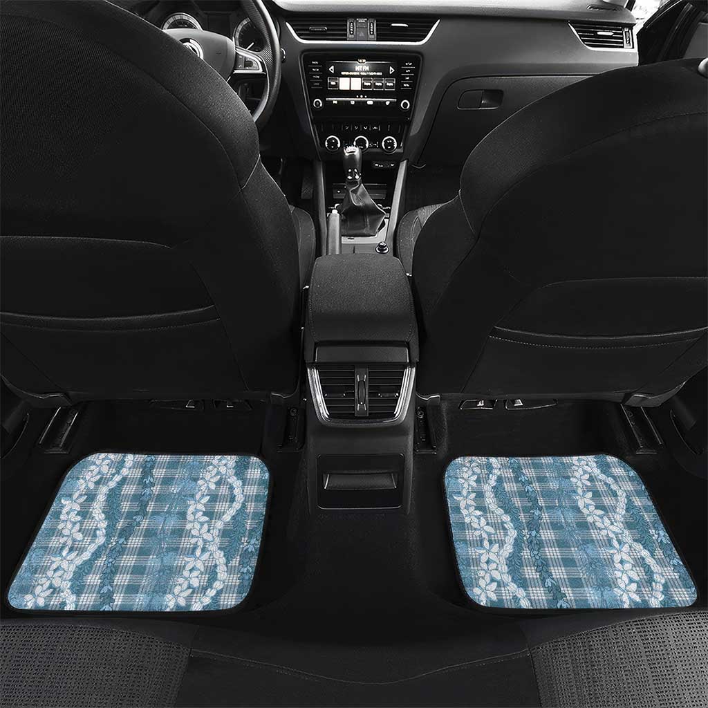 Hawaiian Ohia Lehua Lei Car Mats Plaid Palaka Uliuli Omaomao Pattern - Polynesian Pride