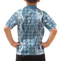 Hawaiian Ohia Lehua Lei Family Matching Off Shoulder Short Dress and Hawaiian Shirt Plaid Palaka Uliuli Omaomao Pattern LT9 - Polynesian Pride