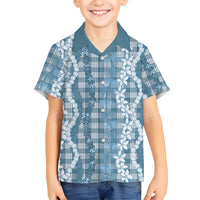 Hawaiian Ohia Lehua Lei Family Matching Tank Maxi Dress and Hawaiian Shirt Plaid Palaka Uliuli Omaomao Pattern LT9 - Polynesian Pride