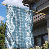 Hawaiian Ohia Lehua Lei Garden Flag Plaid Palaka Uliuli Omaomao Pattern - Polynesian Pride