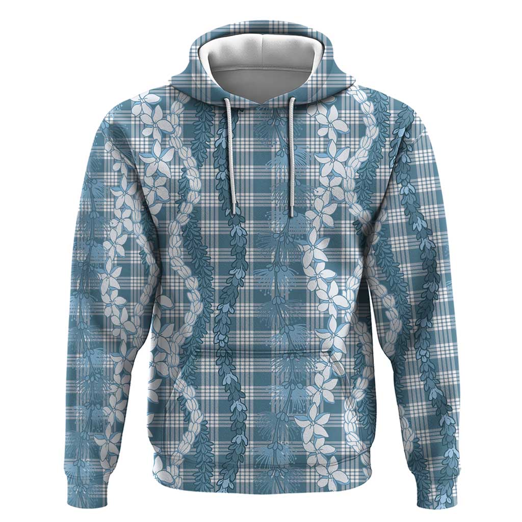 Hawaiian Ohia Lehua Lei Hoodie Plaid Palaka Uliuli Omaomao Pattern - Polynesian Pride