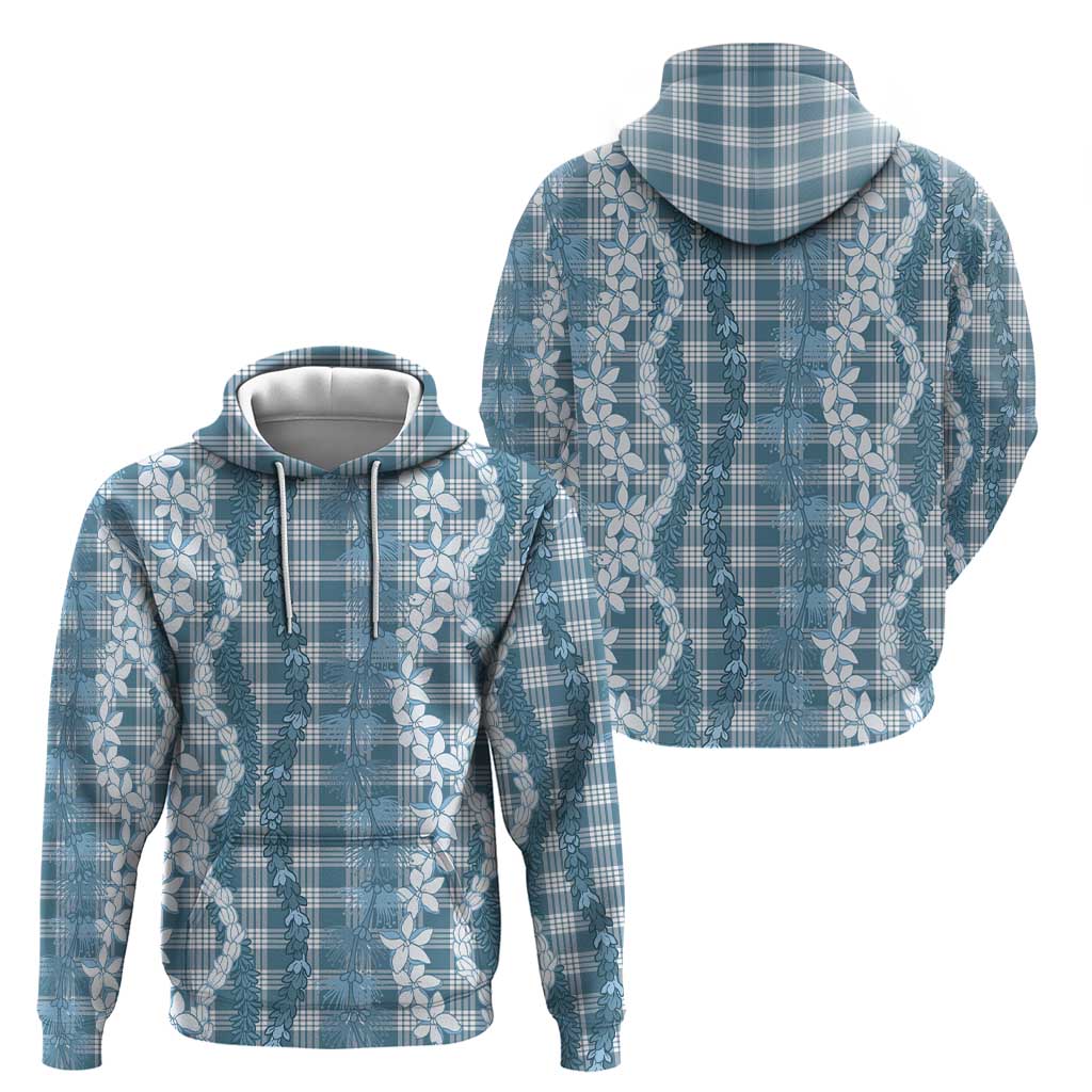 Hawaiian Ohia Lehua Lei Hoodie Plaid Palaka Uliuli Omaomao Pattern - Polynesian Pride