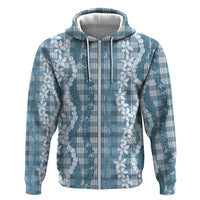 Hawaiian Ohia Lehua Lei Hoodie Plaid Palaka Uliuli Omaomao Pattern - Polynesian Pride