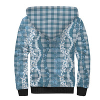 Hawaiian Ohia Lehua Lei Sherpa Hoodie Plaid Palaka Uliuli Omaomao Pattern LT9 - Polynesian Pride