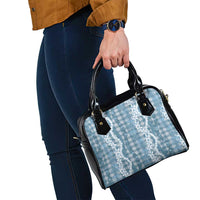 Hawaiian Ohia Lehua Lei Shoulder Handbag Plaid Palaka Uliuli Omaomao Pattern - Polynesian Pride