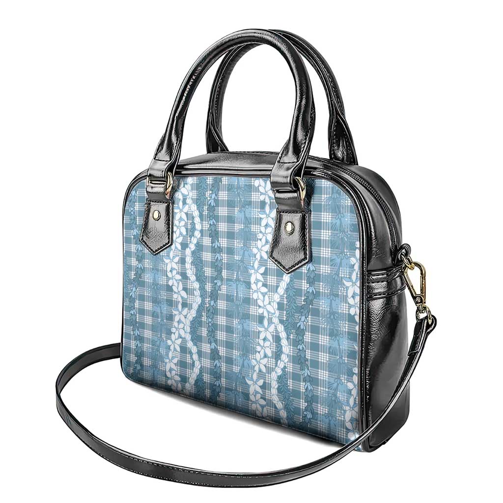 Hawaiian Ohia Lehua Lei Shoulder Handbag Plaid Palaka Uliuli Omaomao Pattern - Polynesian Pride