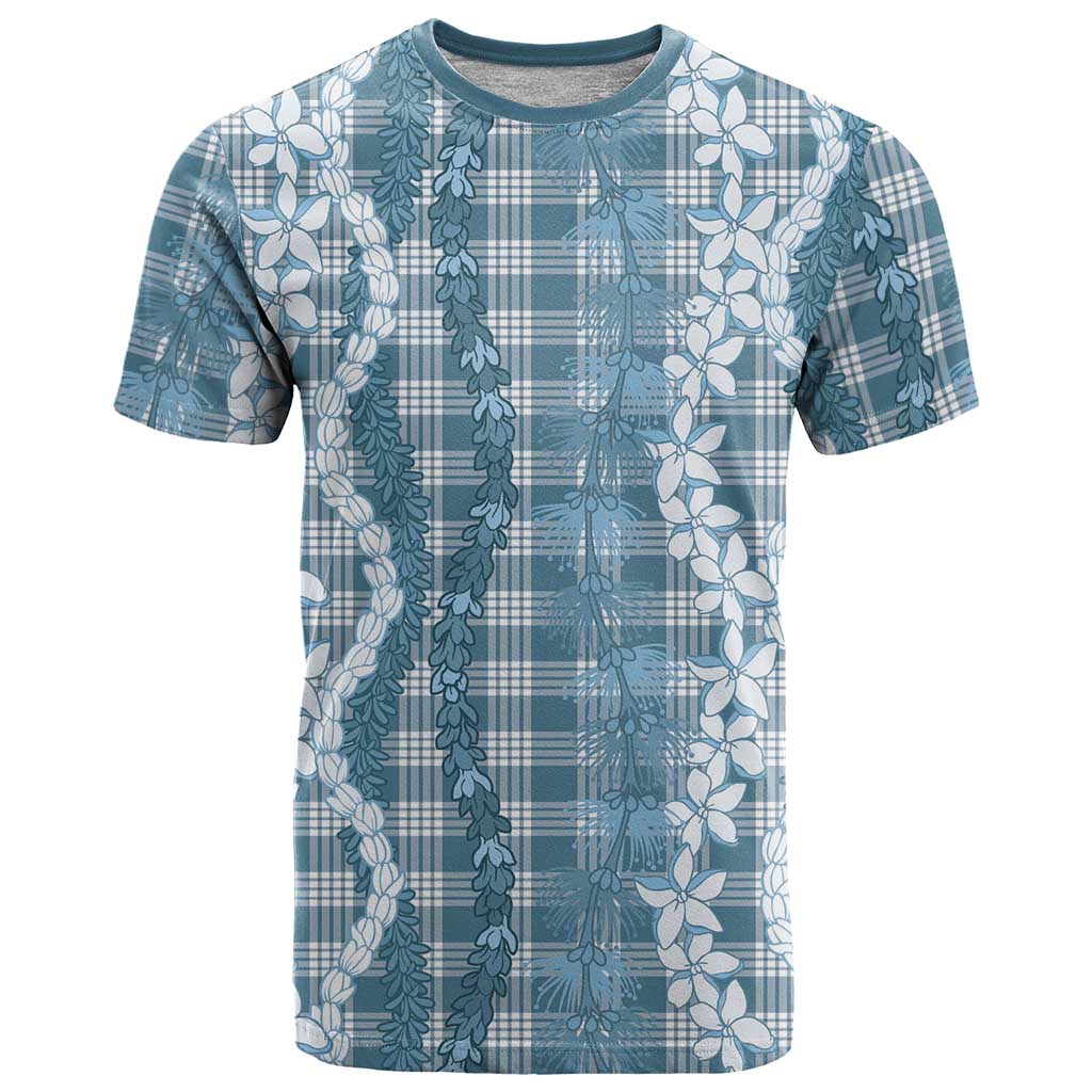 Hawaiian Ohia Lehua Lei T Shirt Plaid Palaka Uliuli Omaomao Pattern - Polynesian Pride
