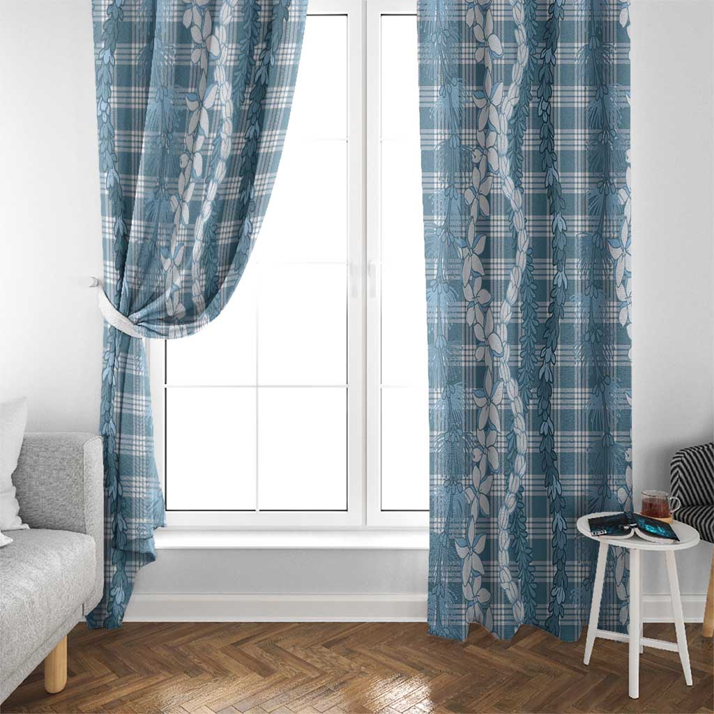 Hawaiian Ohia Lehua Lei Window Curtain Plaid Palaka Uliuli Omaomao Pattern - Polynesian Pride