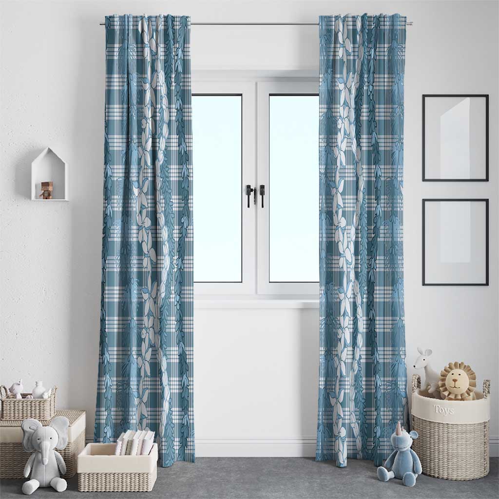 Hawaiian Ohia Lehua Lei Window Curtain Plaid Palaka Uliuli Omaomao Pattern - Polynesian Pride