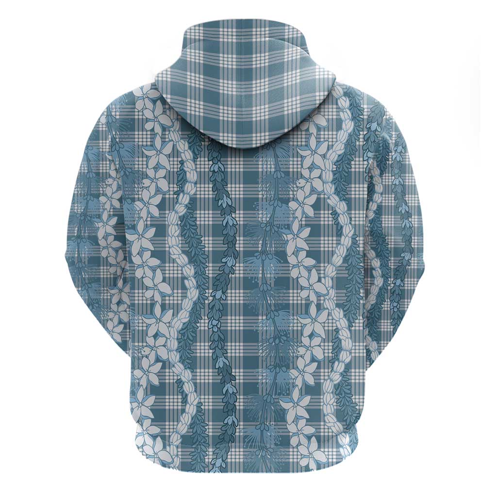 Hawaiian Ohia Lehua Lei Zip Hoodie Plaid Palaka Uliuli Omaomao Pattern - Polynesian Pride