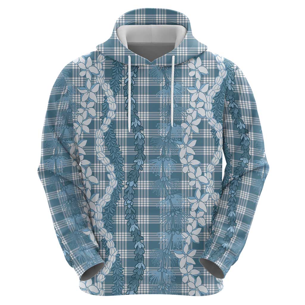 Hawaiian Ohia Lehua Lei Zip Hoodie Plaid Palaka Uliuli Omaomao Pattern - Polynesian Pride