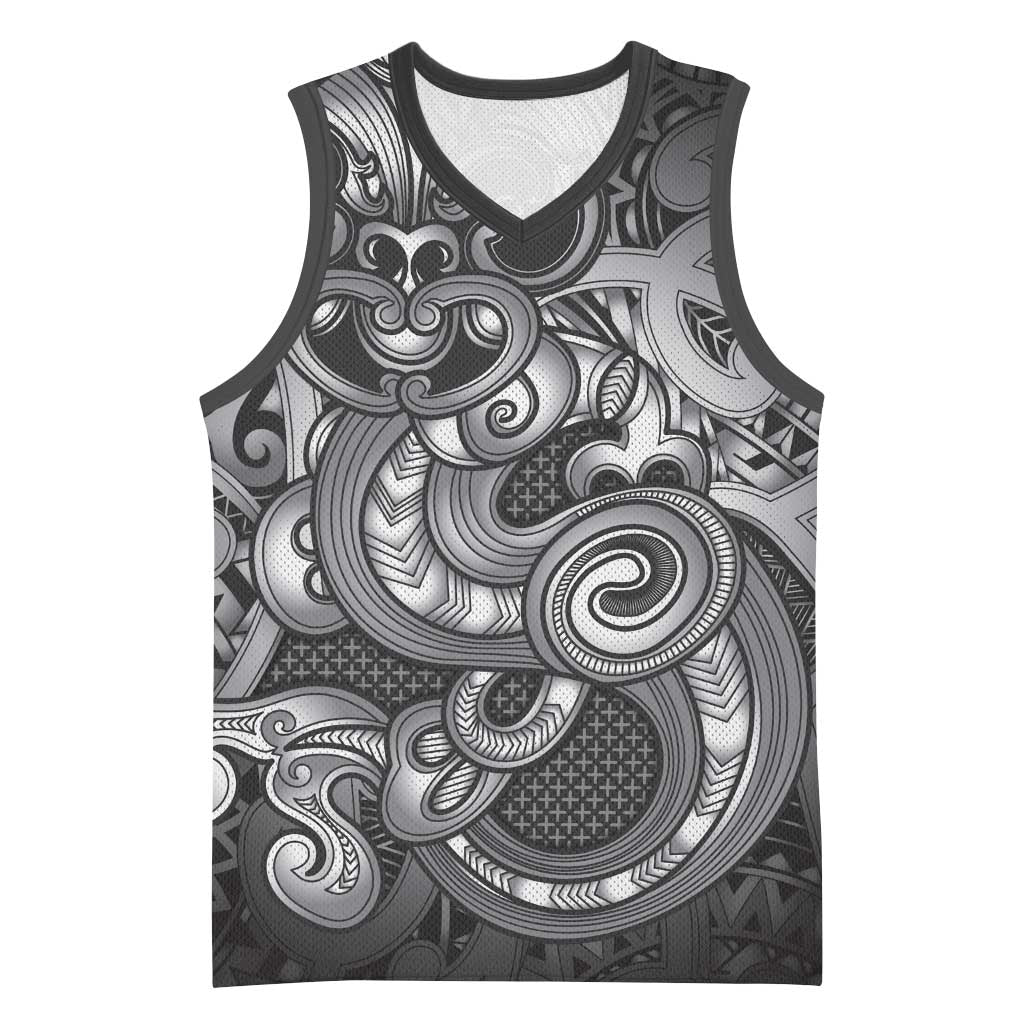 Aotearoa Maori Hei Tiki Basketball Jersey Kiwikiwi Kowhaiwhai Puhoro Motif