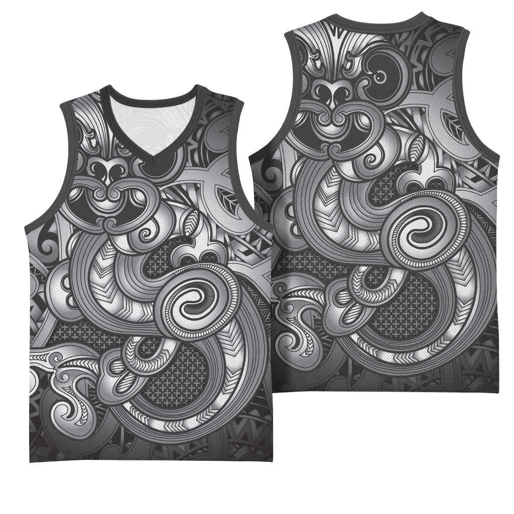 Aotearoa Maori Hei Tiki Basketball Jersey Kiwikiwi Kowhaiwhai Puhoro Motif