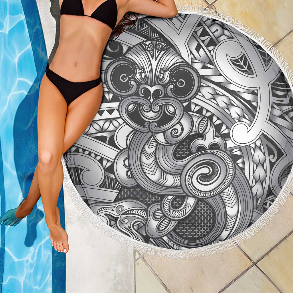 Aotearoa Maori Hei Tiki Beach Blanket Kiwikiwi Kowhaiwhai Puhoro Motif