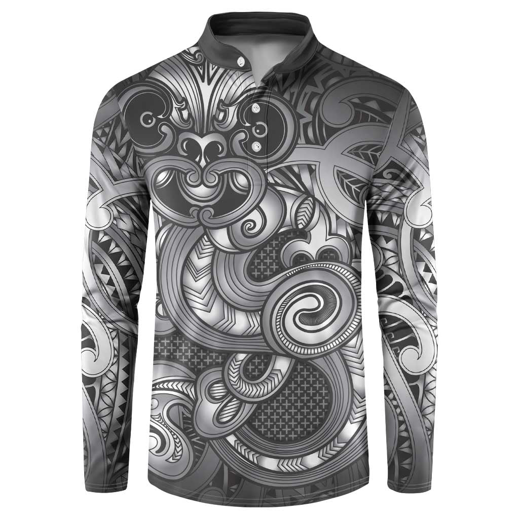 Aotearoa Maori Hei Tiki Button Sweatshirt Kiwikiwi Kowhaiwhai Puhoro Motif