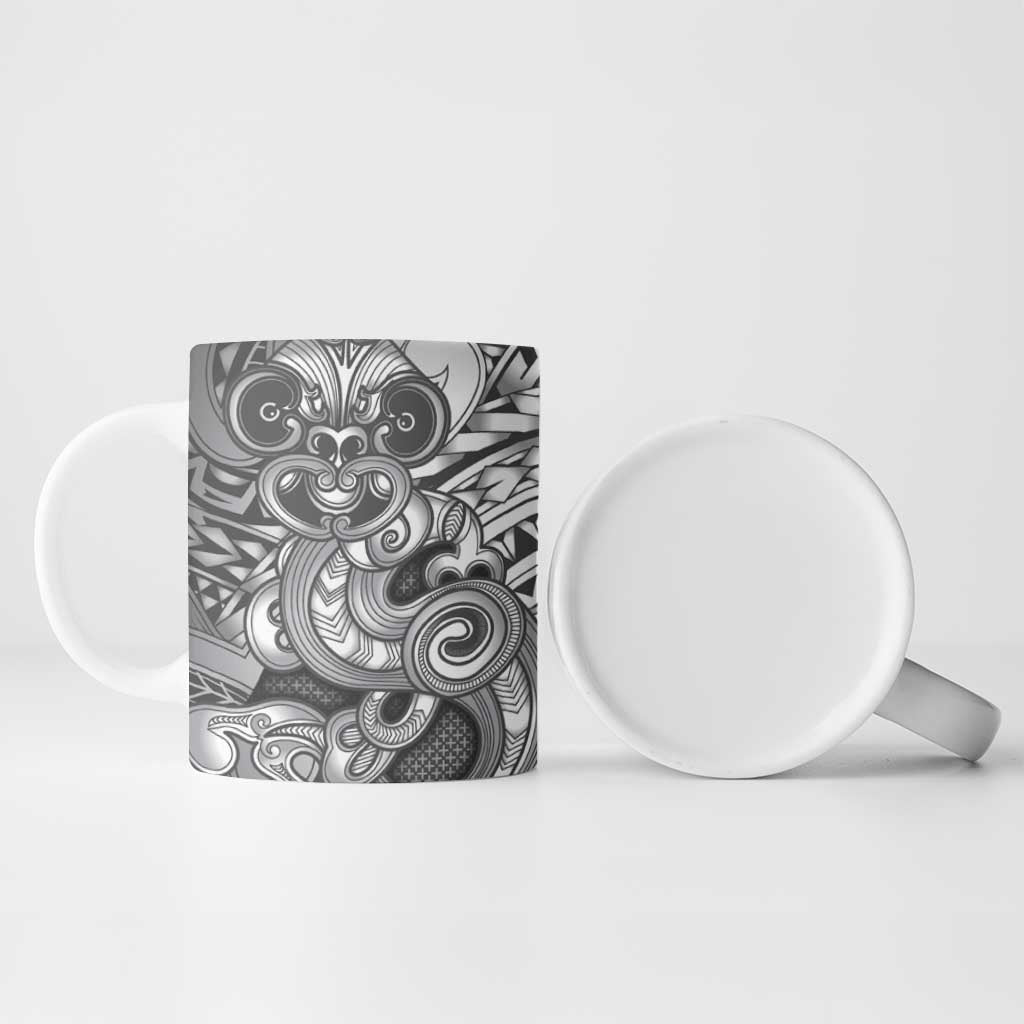 Aotearoa Maori Hei Tiki Ceramic Mug Kiwikiwi Kowhaiwhai Puhoro Motif