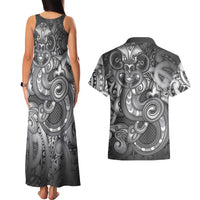 Aotearoa Maori Hei Tiki Couples Matching Tank Maxi Dress and Hawaiian Shirt Kiwikiwi Kowhaiwhai Puhoro Motif LT9 - Polynesian Pride