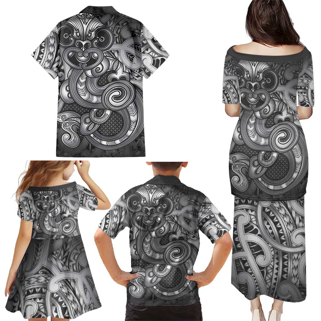 Aotearoa Maori Hei Tiki Family Matching Puletasi and Hawaiian Shirt Kiwikiwi Kowhaiwhai Puhoro Motif LT9 - Polynesian Pride