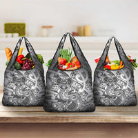 Aotearoa Maori Hei Tiki Grocery Bag Kiwikiwi Kowhaiwhai Puhoro Motif