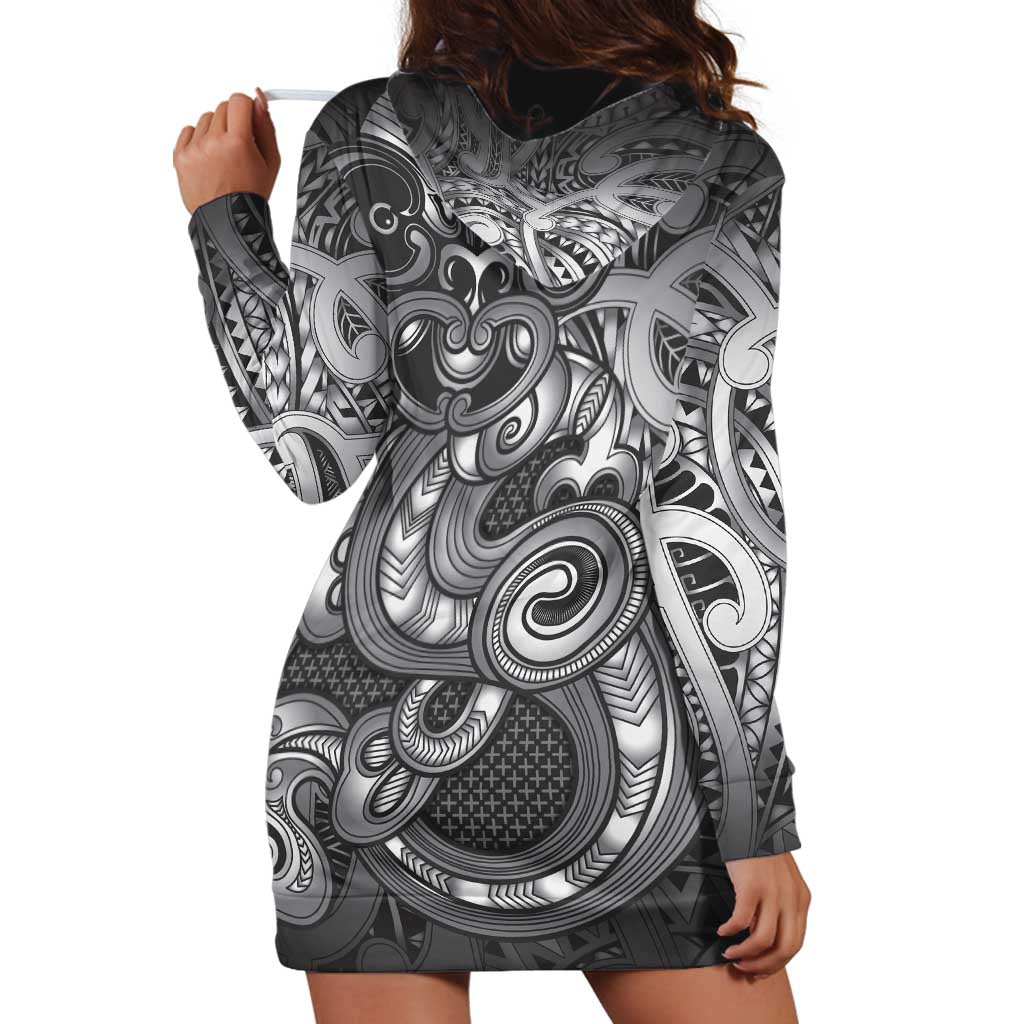 Aotearoa Maori Hei Tiki Hoodie Dress Kiwikiwi Kowhaiwhai Puhoro Motif LT9 - Polynesian Pride