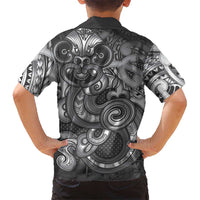 Aotearoa Maori Hei Tiki Kid Hawaiian Shirt Kiwikiwi Kowhaiwhai Puhoro Motif