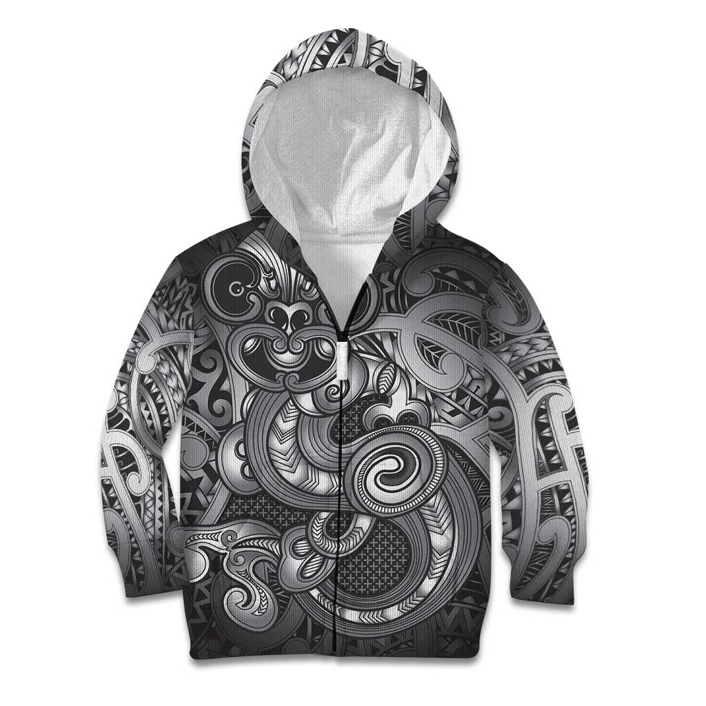 Aotearoa Maori Hei Tiki Kid Hoodie Kiwikiwi Kowhaiwhai Puhoro Motif