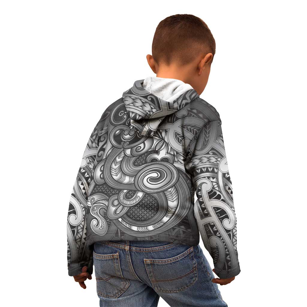 Aotearoa Maori Hei Tiki Kid Hoodie Kiwikiwi Kowhaiwhai Puhoro Motif