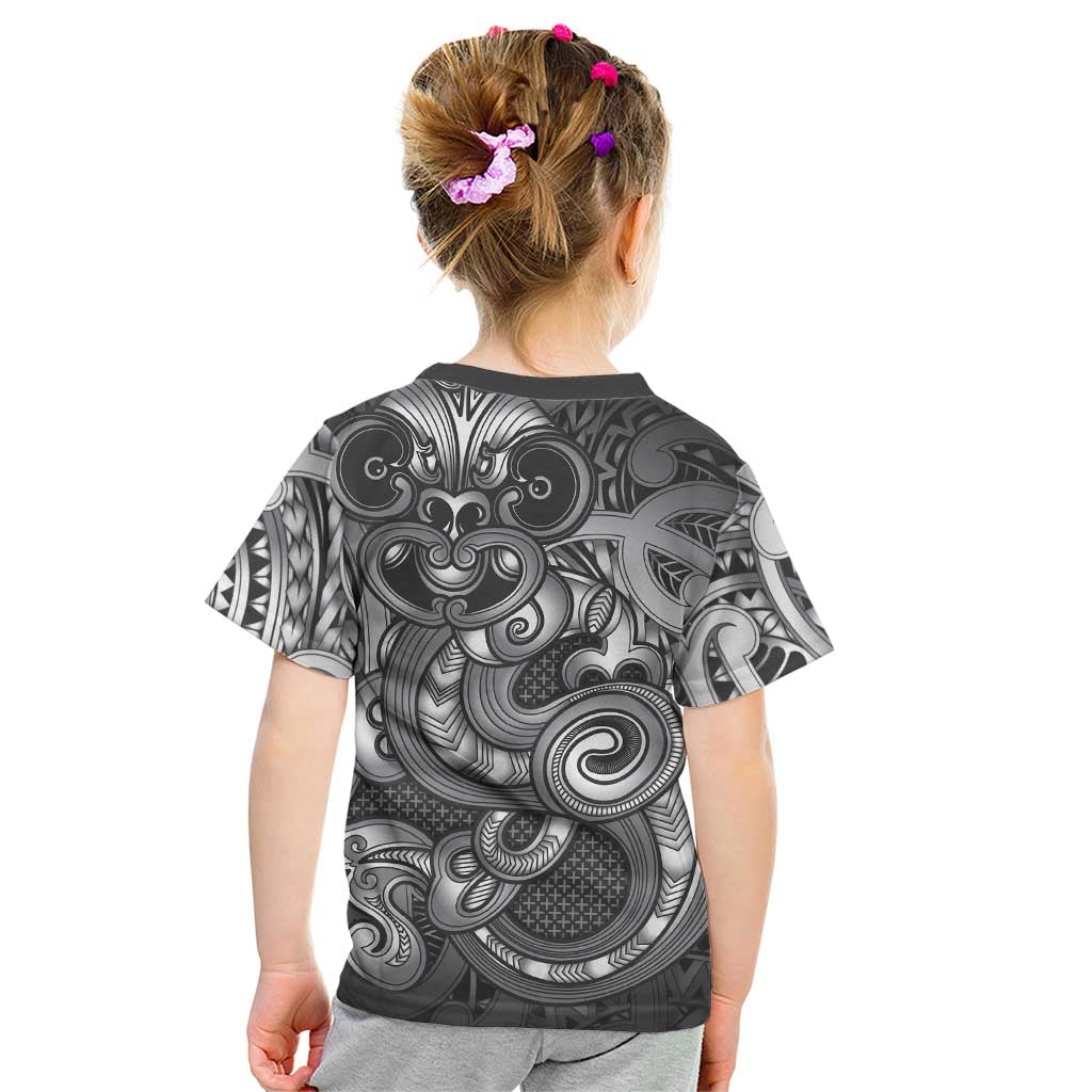Aotearoa Maori Hei Tiki Kid T Shirt Kiwikiwi Kowhaiwhai Puhoro Motif