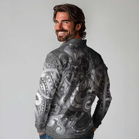 Aotearoa Maori Hei Tiki Long Sleeve Polo Shirt Kiwikiwi Kowhaiwhai Puhoro Motif LT9 - Polynesian Pride