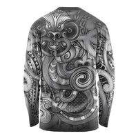 Aotearoa Maori Hei Tiki Long Sleeve Shirt Kiwikiwi Kowhaiwhai Puhoro Motif