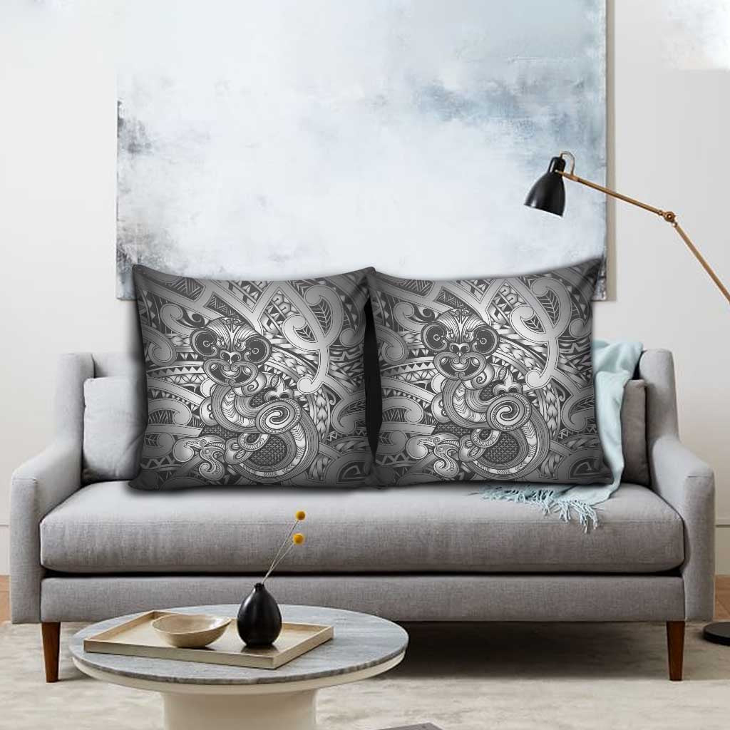Aotearoa Maori Hei Tiki Pillow Cover Kiwikiwi Kowhaiwhai Puhoro Motif