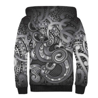 Aotearoa Maori Hei Tiki Sherpa Hoodie Kiwikiwi Kowhaiwhai Puhoro Motif
