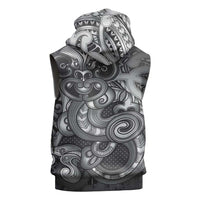 Aotearoa Maori Hei Tiki Sleeveless Zip Hoodie Kiwikiwi Kowhaiwhai Puhoro Motif