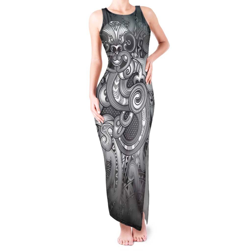 Aotearoa Maori Hei Tiki Tank Maxi Dress Kiwikiwi Kowhaiwhai Puhoro Motif