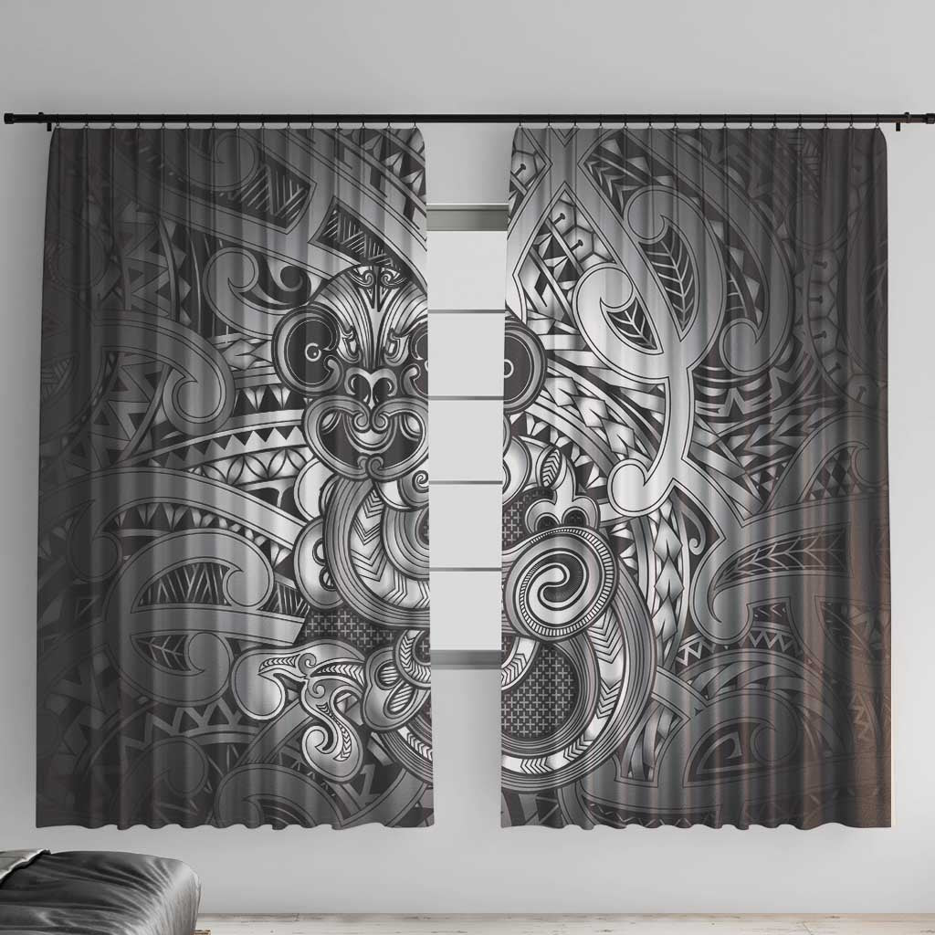 Aotearoa Maori Hei Tiki Window Curtain Kiwikiwi Kowhaiwhai Puhoro Motif