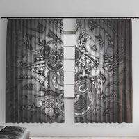 Aotearoa Maori Hei Tiki Window Curtain Kiwikiwi Kowhaiwhai Puhoro Motif