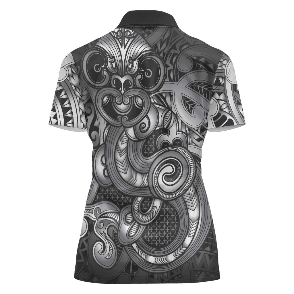 Aotearoa Maori Hei Tiki Women Polo Shirt Kiwikiwi Kowhaiwhai Puhoro Motif LT9 - Polynesian Pride