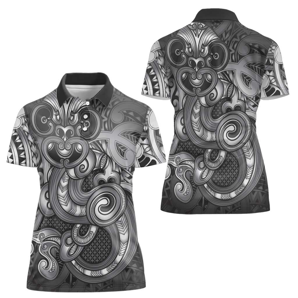 Aotearoa Maori Hei Tiki Women Polo Shirt Kiwikiwi Kowhaiwhai Puhoro Motif LT9 - Polynesian Pride