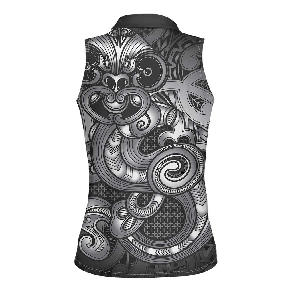 Aotearoa Maori Hei Tiki Women Sleeveless Polo Shirt Kiwikiwi Kowhaiwhai Puhoro Motif LT9 - Polynesian Pride