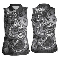 Aotearoa Maori Hei Tiki Women Sleeveless Polo Shirt Kiwikiwi Kowhaiwhai Puhoro Motif LT9 - Polynesian Pride