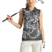 Aotearoa Maori Hei Tiki Women Sleeveless Polo Shirt Kiwikiwi Kowhaiwhai Puhoro Motif LT9 - Polynesian Pride