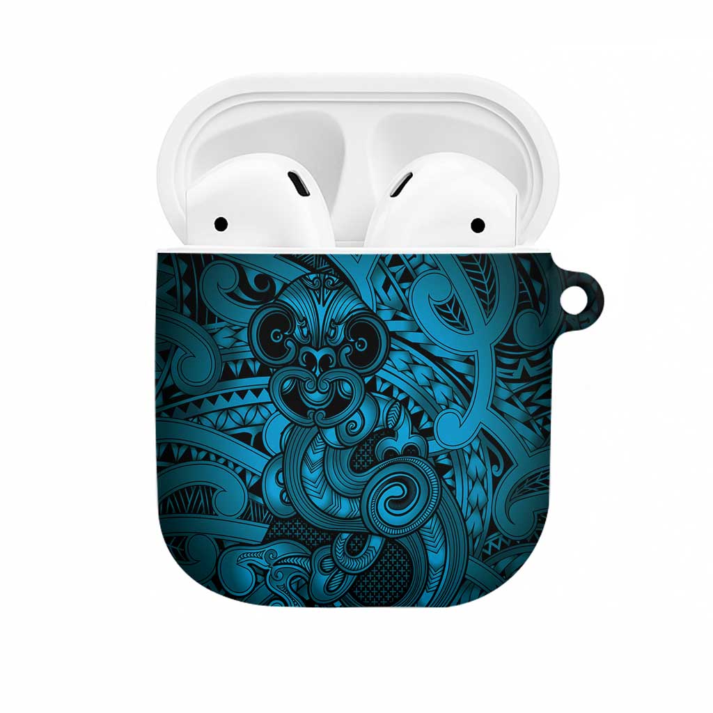 Aotearoa Maori Hei Tiki AirPods Case Kikorangi Kowhaiwhai Puhoro Motif