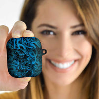 Aotearoa Maori Hei Tiki AirPods Case Kikorangi Kowhaiwhai Puhoro Motif