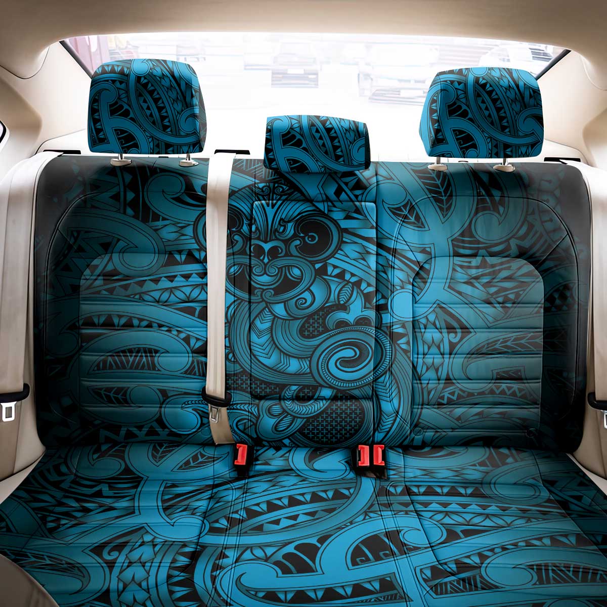 Aotearoa Maori Hei Tiki Back Car Seat Cover Kikorangi Kowhaiwhai Puhoro Motif