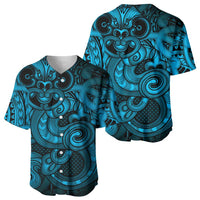 Aotearoa Maori Hei Tiki Baseball Jersey Kikorangi Kowhaiwhai Puhoro Motif