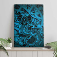 Aotearoa Maori Hei Tiki Canvas Wall Art Kikorangi Kowhaiwhai Puhoro Motif