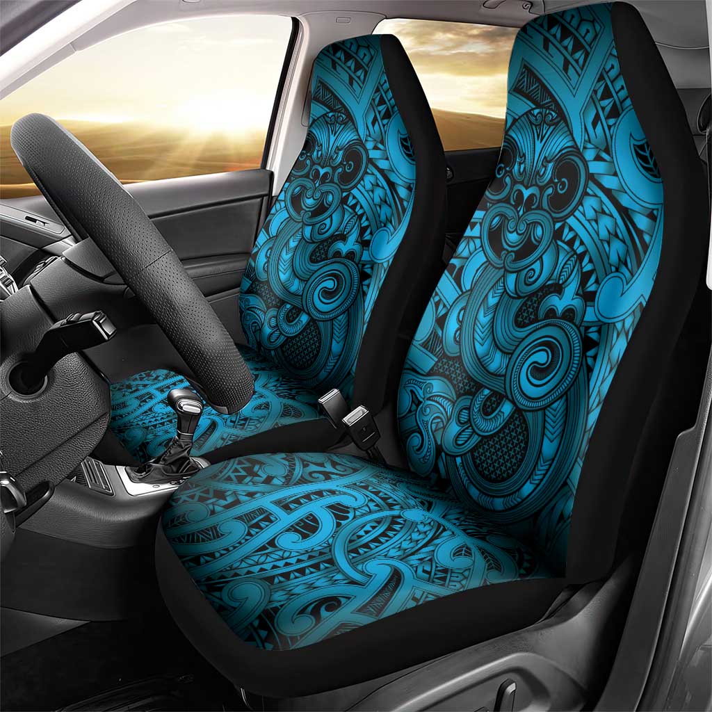 Aotearoa Maori Hei Tiki Car Seat Cover Kikorangi Kowhaiwhai Puhoro Motif