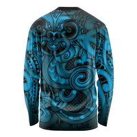 Aotearoa Maori Hei Tiki Long Sleeve Shirt Kikorangi Kowhaiwhai Puhoro Motif