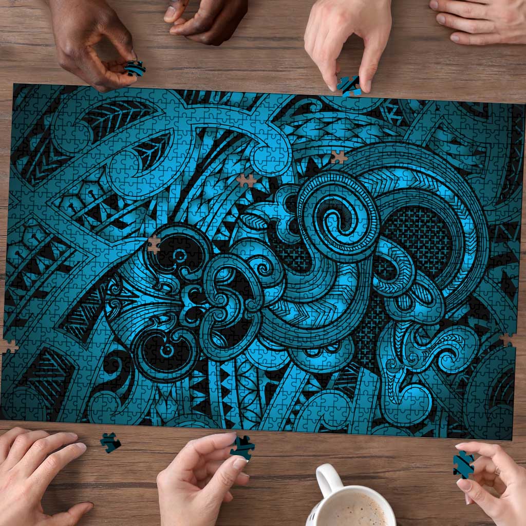Aotearoa Maori Hei Tiki Puzzle Kikorangi Kowhaiwhai Puhoro Motif