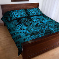 Aotearoa Maori Hei Tiki Quilt Bed Set Kikorangi Kowhaiwhai Puhoro Motif